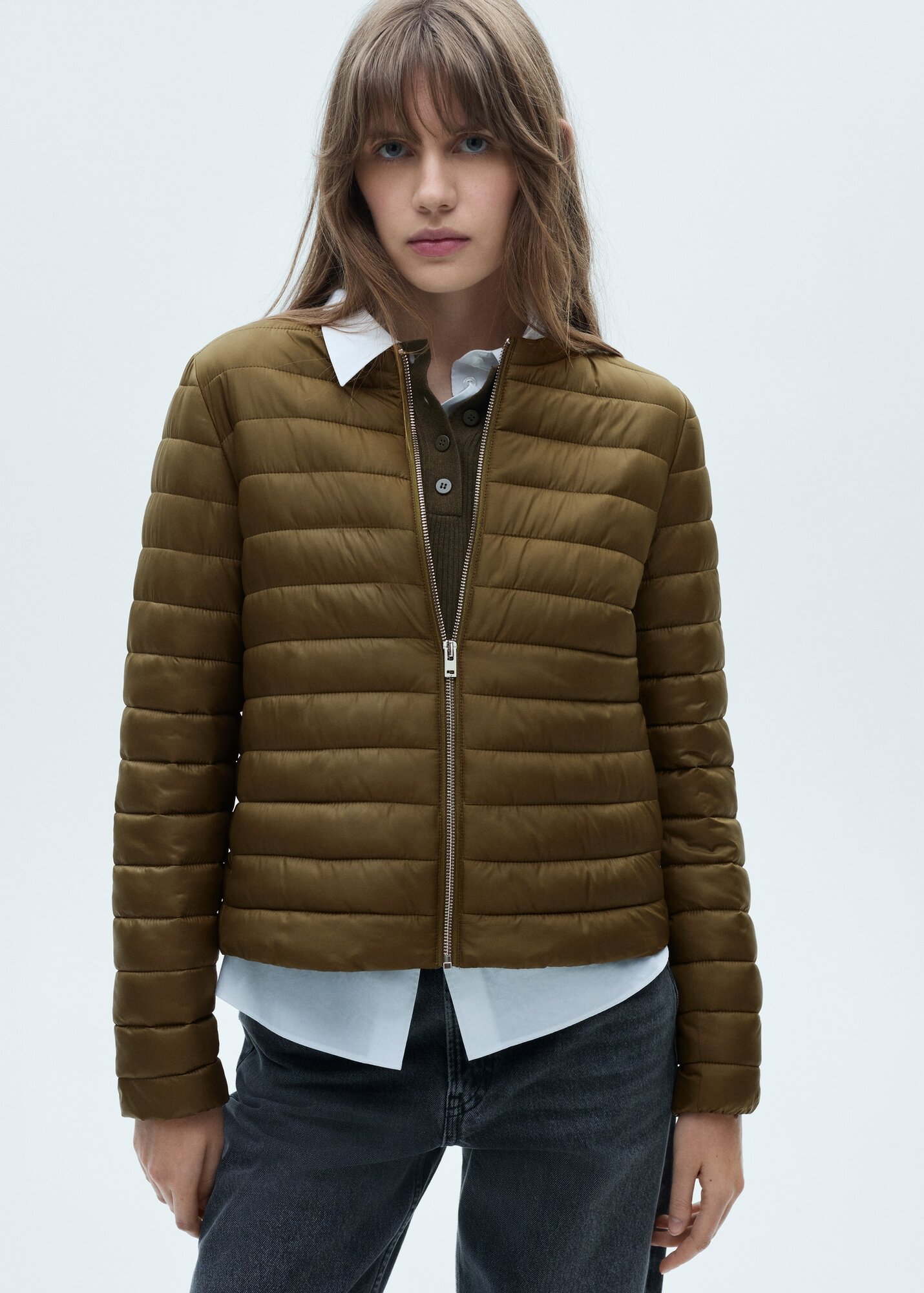 Куртка MANGO BLANDI, размер L, хаки — фото 1