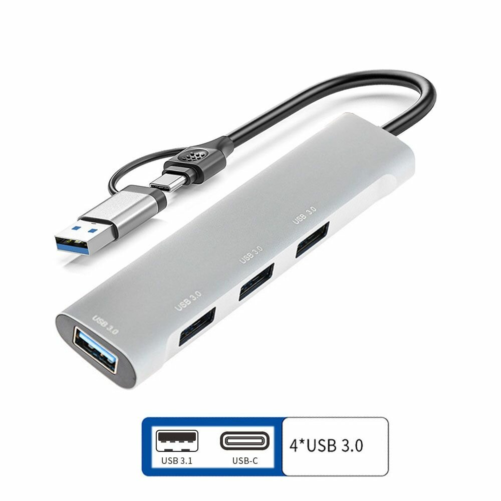 Хаб USB 3.2 Gen1 (5Гб/с) 4 порта (ORIENT CU-423AC) — фото 1