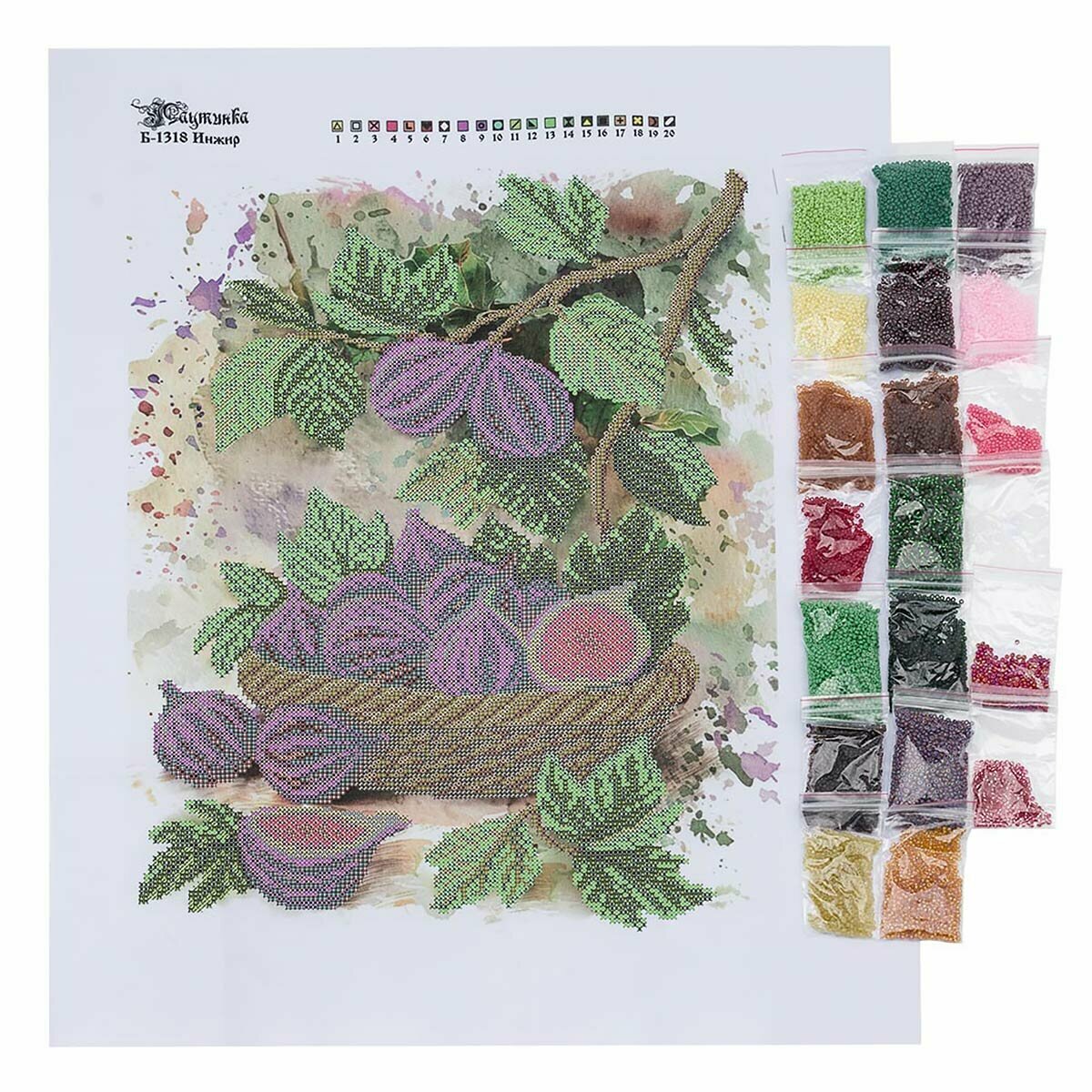 Набор для вышивания бисером, Инжир 30х40 см, Паутинка, Б1318 — фото 1