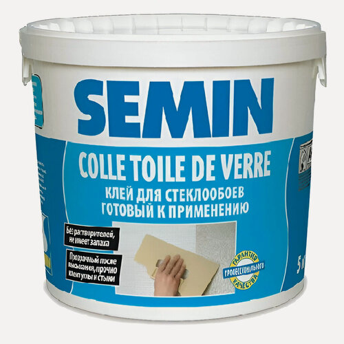 Изображение товара Semin Colle Toile De Verre Airless Готовый клей для обоев под покраску и под стеклообои, Франция