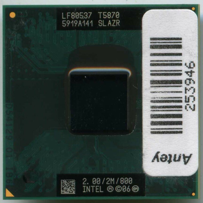 Процессор для ноутбука Intel Core 2 Duo Mobile T5870 2,0GHz/2M/800 Merom Socket P SLAZR