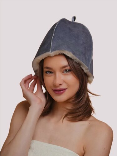 Изображение товара Шапка для бани и сауны из овчины