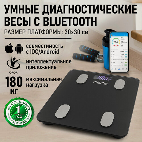 Изображение товара Весы напольные умные MARTA MT-1607 серый графит