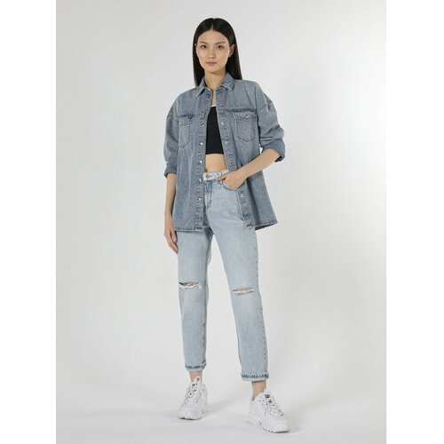 фото Джинсы бойфренды colin's 893 julia boyfriend fit, размер 25/30, голубой