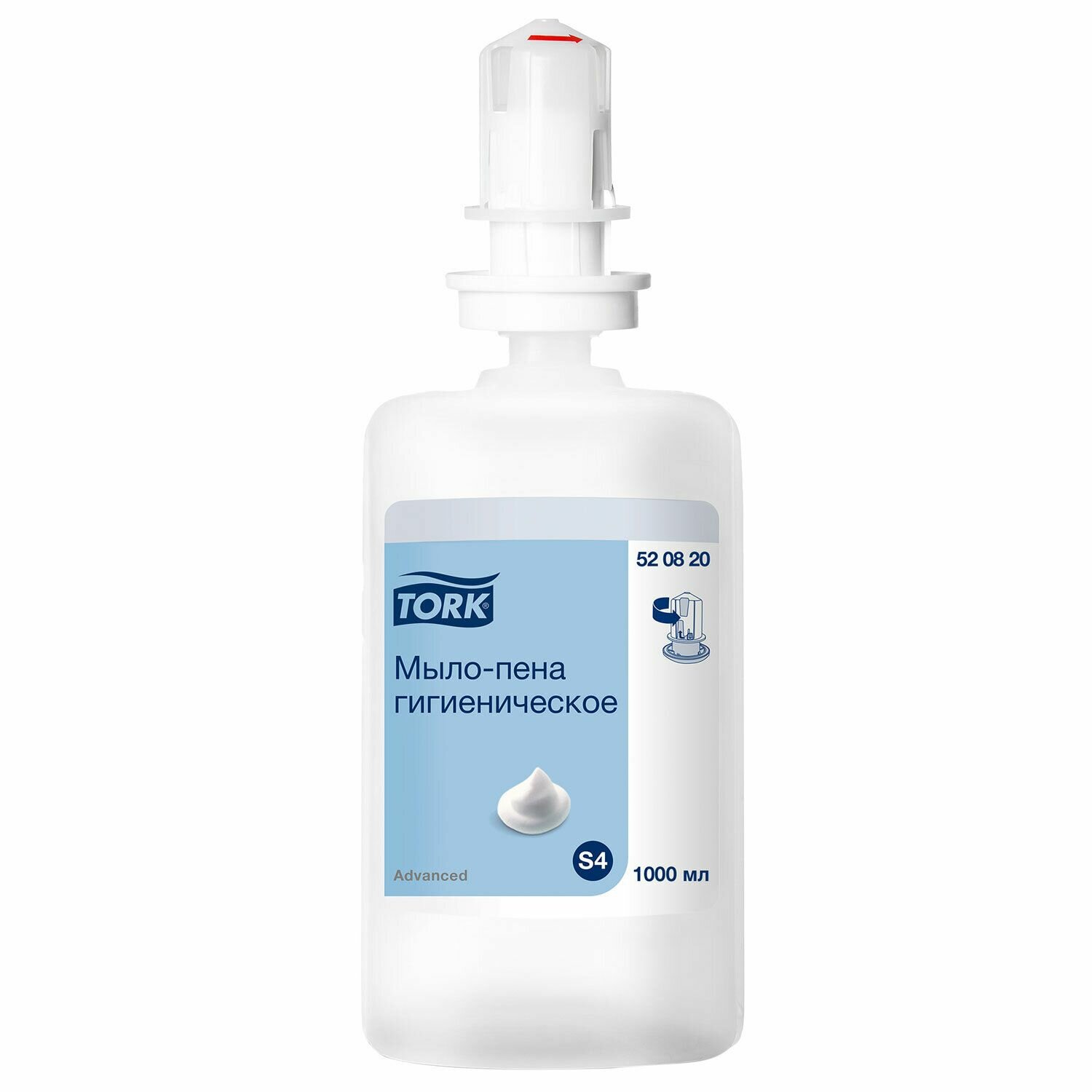 Картридж с жидким мылом-пеной Tork одноразовый Система S4 Advanced гигиенический эффект 1 л