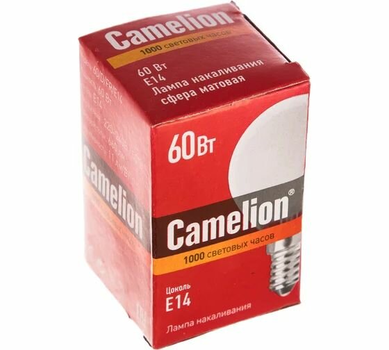Электрическая лампа накаливания с матовой колбой MIC Camelion 60/D/FR/E14
