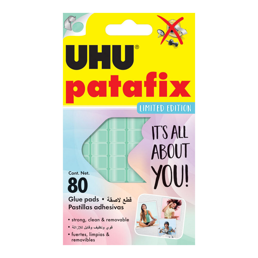 Клеящие подушечки UHU "PATAFIX" 80 шт, пастельные мятные - фото №1