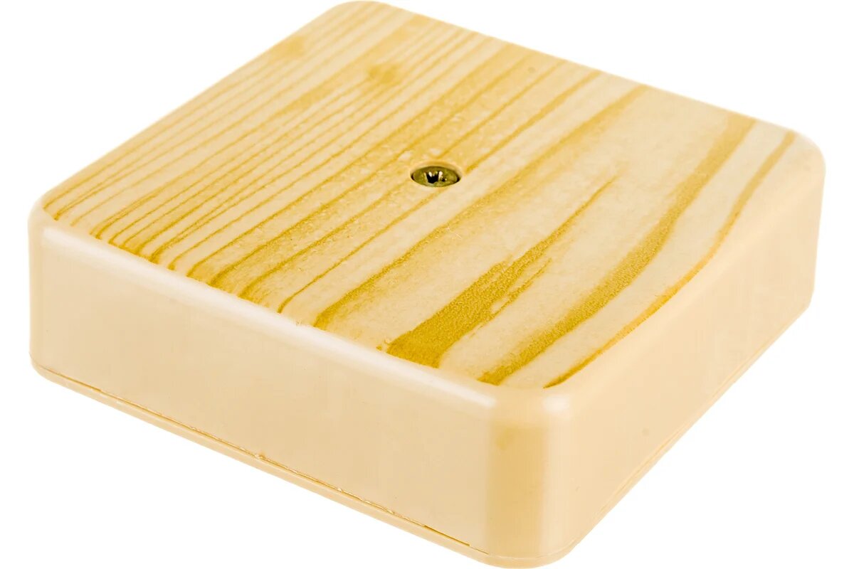 Распаечная коробка урал ПАК открытой проводки 75х75х20мм светлое дерево без клеммы IP40 КР-513110075-080