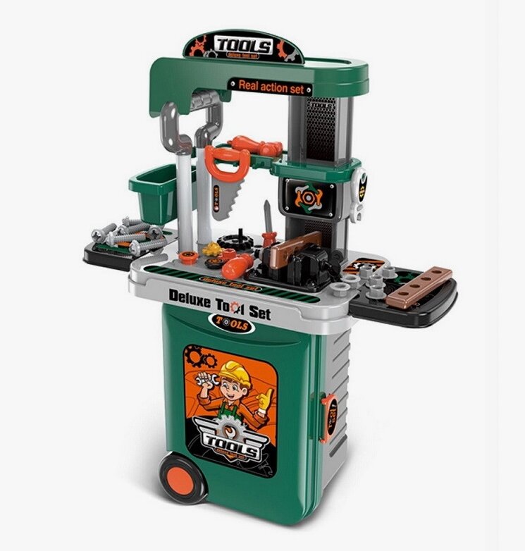 Набор игрушечных инструментов "Юный мастер" детский в чемодане 3в1 пластиковый 30 предметов — фото 1