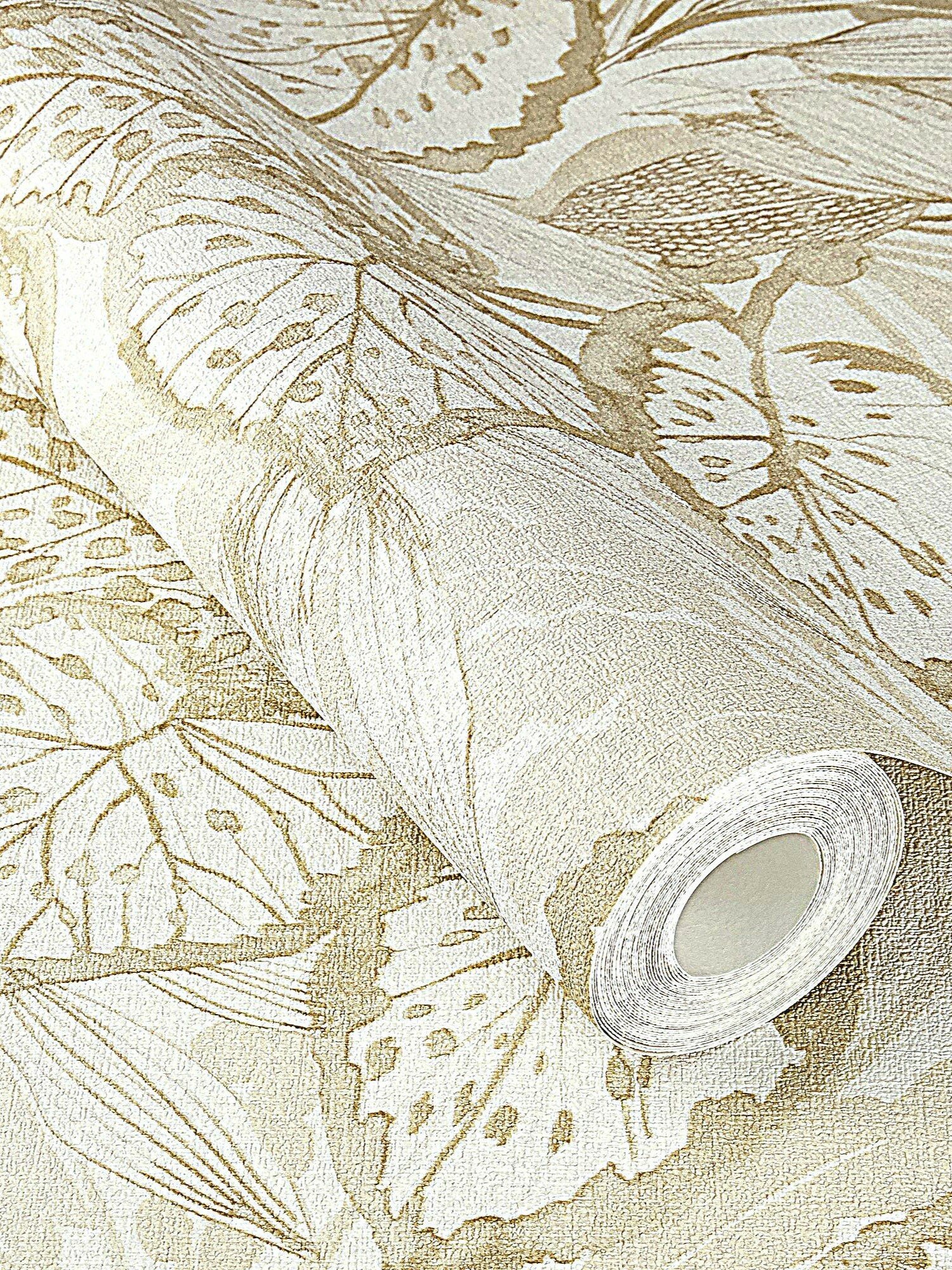 Обои с рисунком листья Rasch Novella XL горячего тиснения флизелиновые 1.06