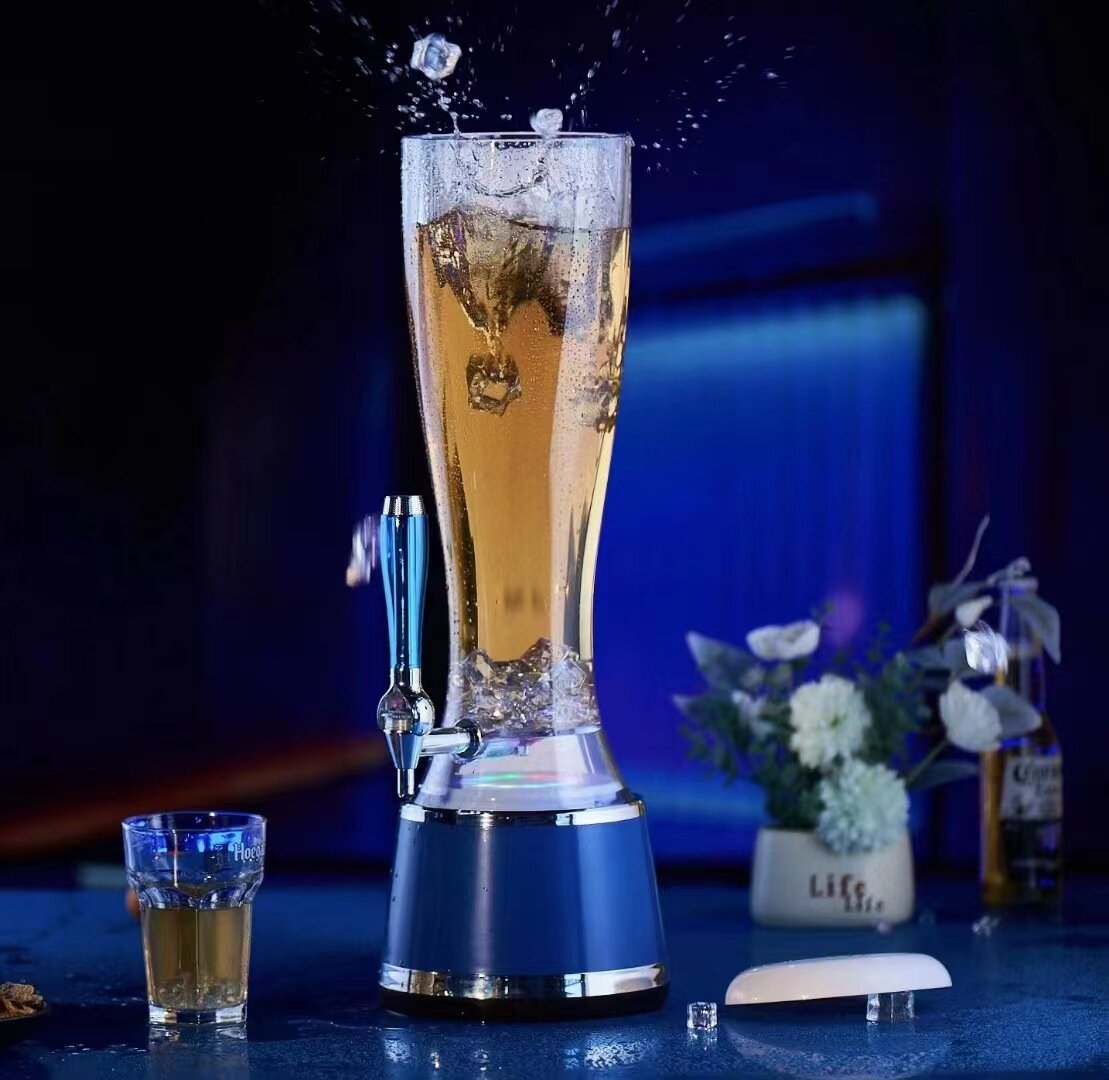 Кружка для вина Cannon объемом 3 л с синей подсветкой и цветными перезаряжаемыми огнями