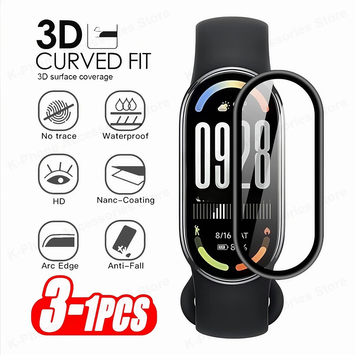 Защитная пленка KINGZALIN для Xiaomi Mi Band 10 9 8, 2PCS, For Mi Band 10