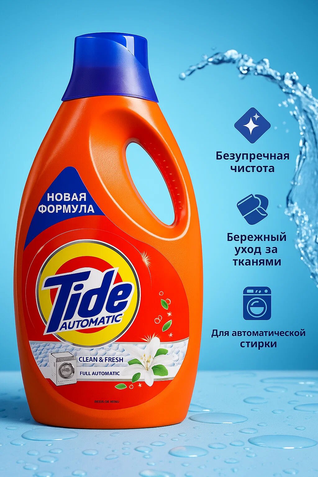 Tide Automatic – Жидкий стиральный гель, 2.5 л. Чистота и свежесть с новой формулой