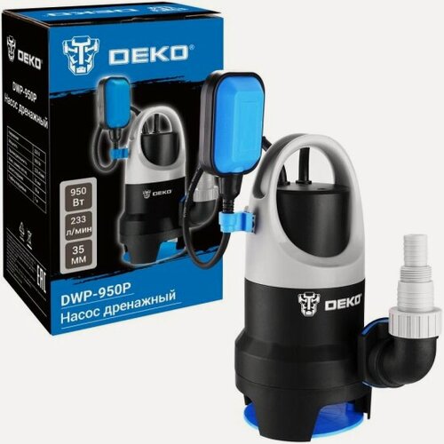 Изображение товара Насос дренажный Deko DWP-950P (грязевая, поплавок, 220В, 950Вт, пластик) (083-2023)