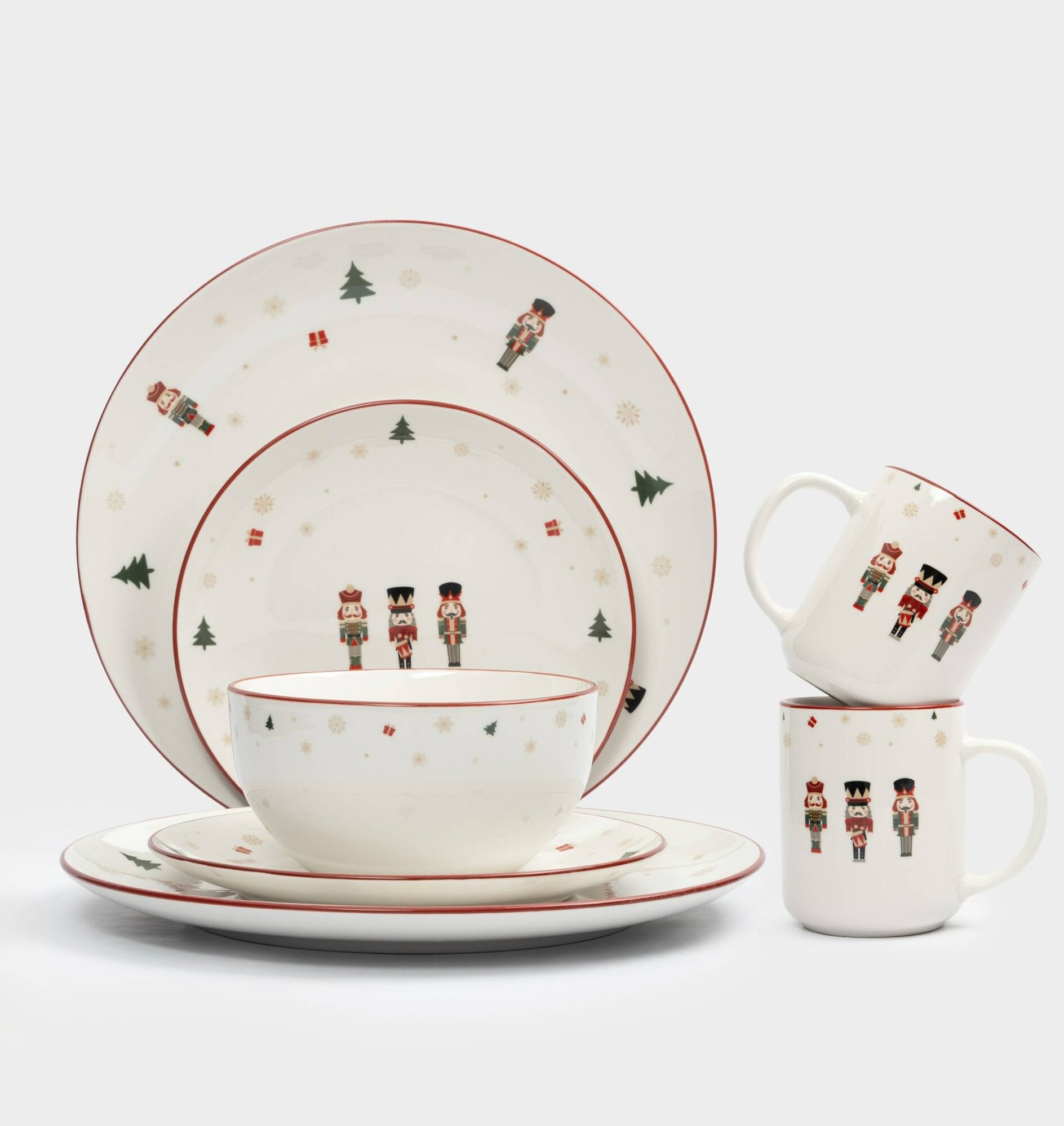 Фотографии Сервиз обеденный с кружками, 6 персон, 24 предмета, фарфор, белый, Щелкунчики, Nutcracker (Anna Lafarg)