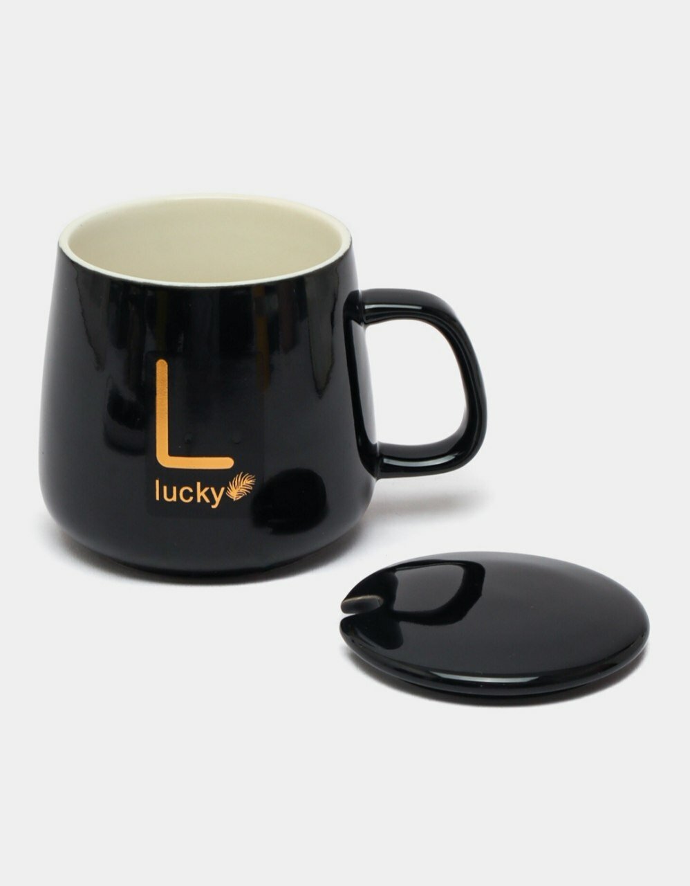 Керамическая кружка с крышкой, ложкой и подогревом, чашка для чая и кофе, в подарок.