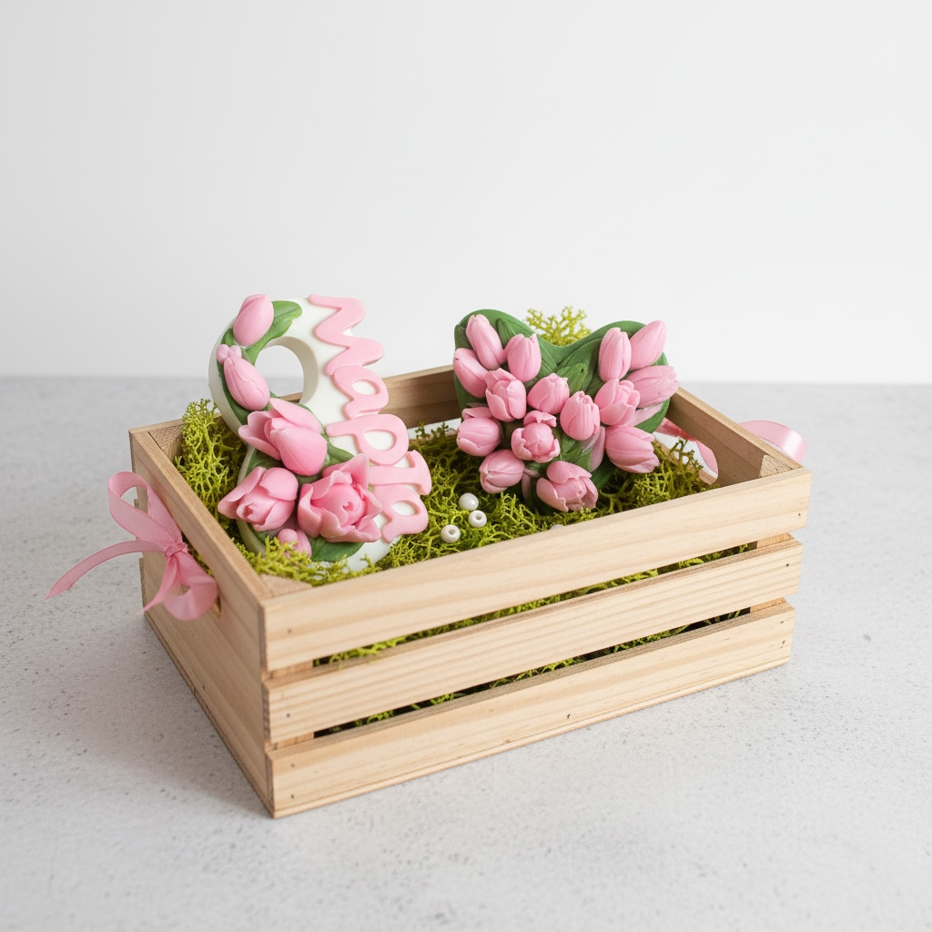 Мыло "Набор мыла ручной работы" в подарочной коробке с открыткой на 8 Марта