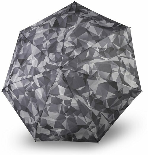 Мини-зонт Knirps, механика, 5 сложений, купол 90 см, 7 спиц, система «антиветер», чехол в комплекте, черный, серый
