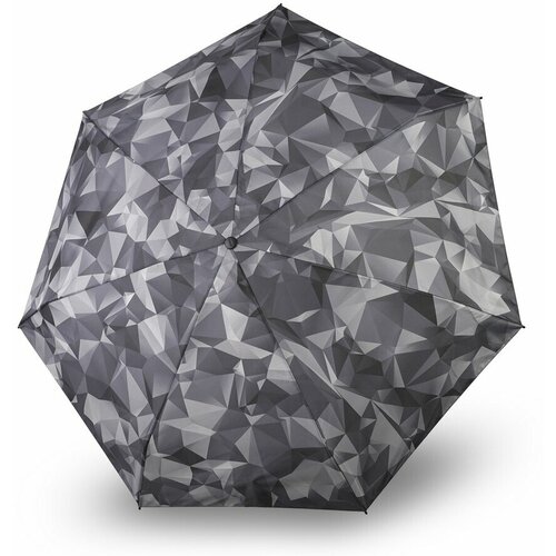 фото Мини-зонт knirps, механика, 5 сложений, купол 90 см., 7 спиц, система «антиветер», чехол в комплекте, серый, черный