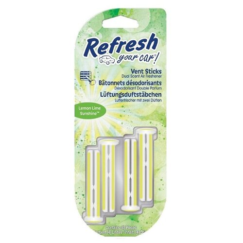 Refresh Your Car Ароматизатор-клипса для автомобиля, Солнечный лимон, лайм 50 г цитрусовый