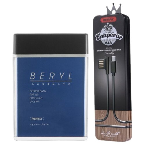 Внешний аккумулятор 8000мАч Remax Beryl RPP-69 - Зеленый 85300₽