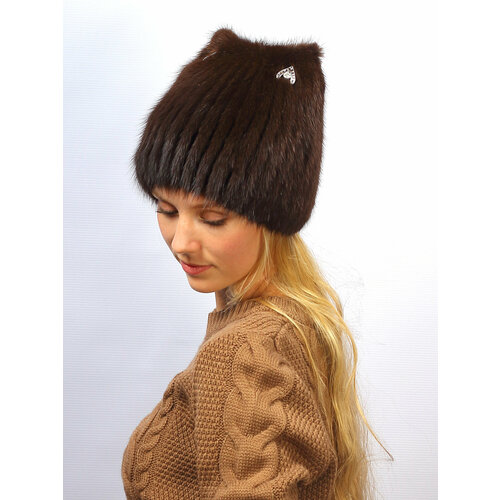 Шапка , размер 53-57, коричневый