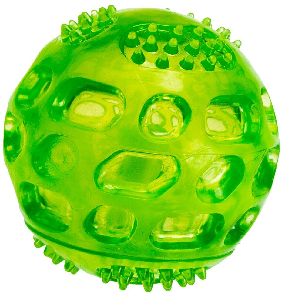 Мячик для собак PA 6412 BALL M, стоматологическая игрушка, размер М, зеленый, диаметр 7см - фотография № 1