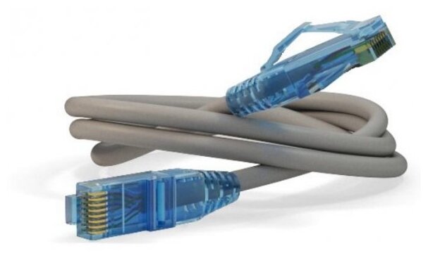 Патч-корд Hyperline U/UTP, сетевой кабель Ethernet Lan для интернета, категория 6, витой, 100% Fluke, LSZH, 2 м, серый