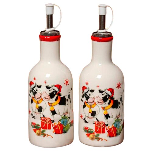 фото Доляна набор емкостей для жидких специй годы бычка белый/разноцветный