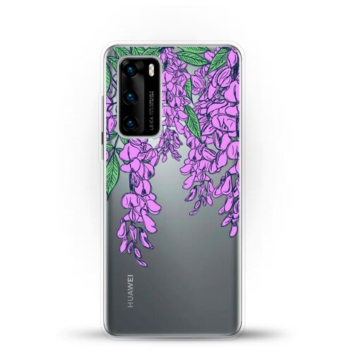 фото Силиконовый чехол цветы фиолетовые на huawei p40 andy & paul
