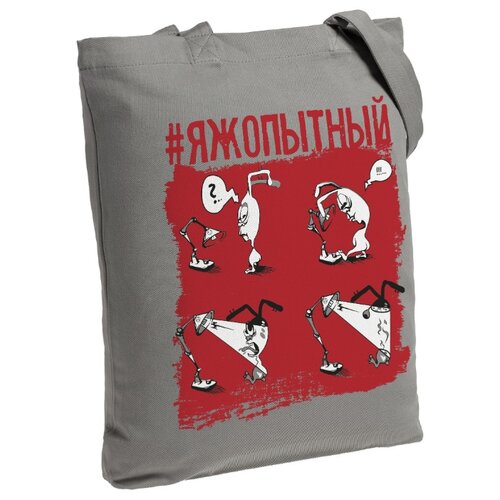фото Сумка-шоппер «яжопытный», серая соль