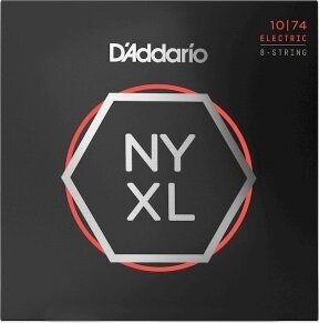 D'Addario NYXL1074 Струны для 8-струнной электрогитары, 10-74