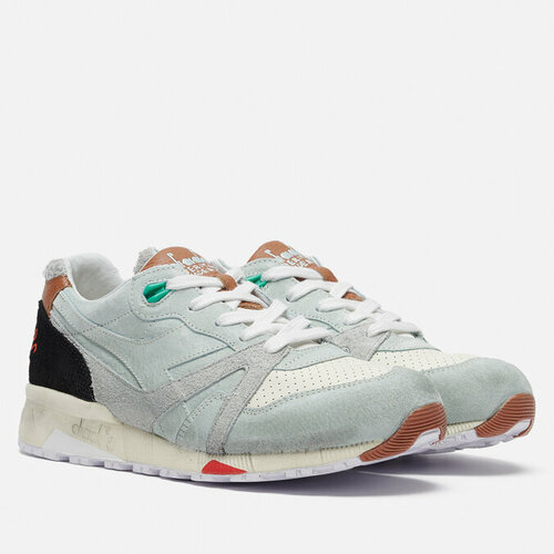 Кроссовки Diadora x Pastiglie Leone N.9000 Anice ITA, повседневные, натуральная кожа, натуральная замша, размер 36.5, голубой