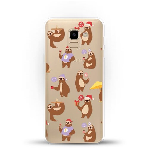фото Силиконовый чехол узор из ленивцев на samsung galaxy j6 (2018) andy & paul