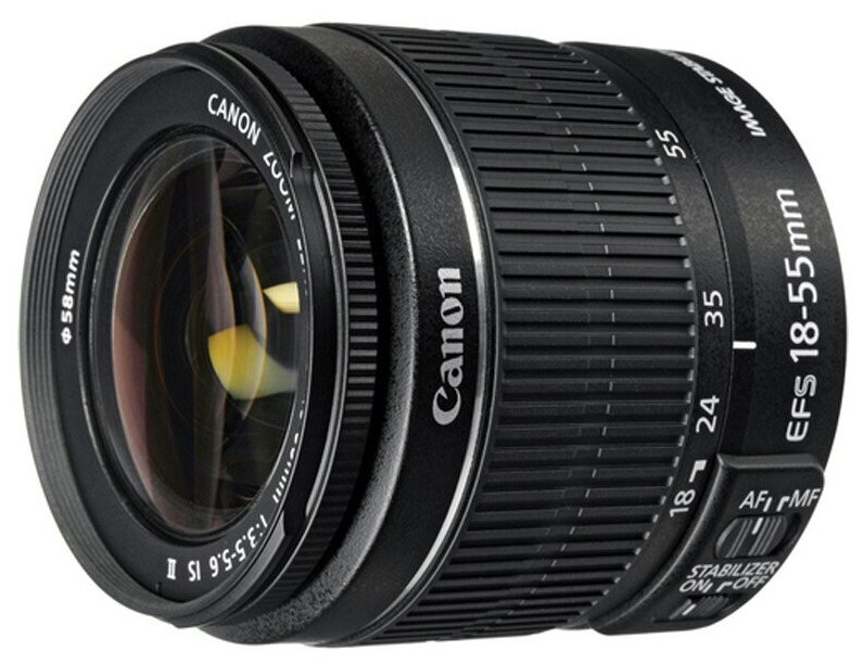 Объектив Canon EF-S 18-55mm f/3.5-5.6 IS II, черный