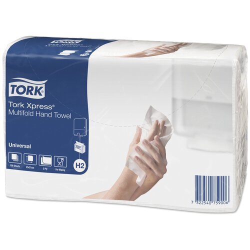 Полотенца бумажные TORK Xpress universal multifold 471102 / 471103 190 лист., белый 21.3 х 23.4 см