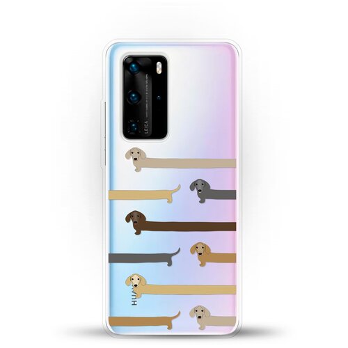 фото Силиконовый чехол длинные таксы на huawei p40 pro andy & paul