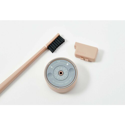 PIUMA Щетка зубная+подставка-календарь WHITENING CHARCOAL бежевая