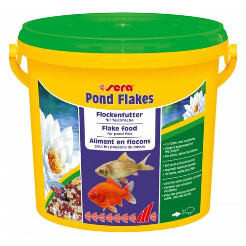 Сухой корм для рыб Sera Pond Flakes, 3.8 л, 600 г