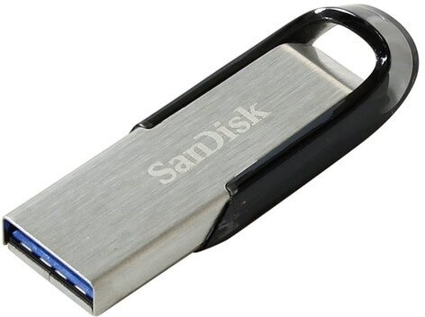 Флешка USB Sandisk Cruzer Ultra Flair 128ГБ, USB3.0, серебристый и черный [sdcz73-128g-g46]