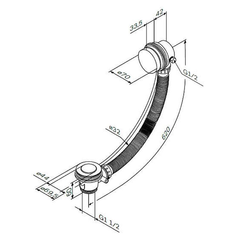 Слив-перелив для ванны AM. PM Gem W90A-000-OflB - фотография № 4