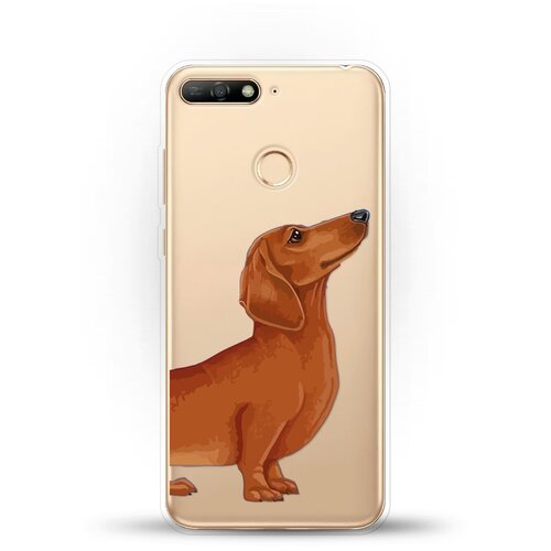 фото Силиконовый чехол коричневая такса на huawei y6 prime (2018) andy & paul