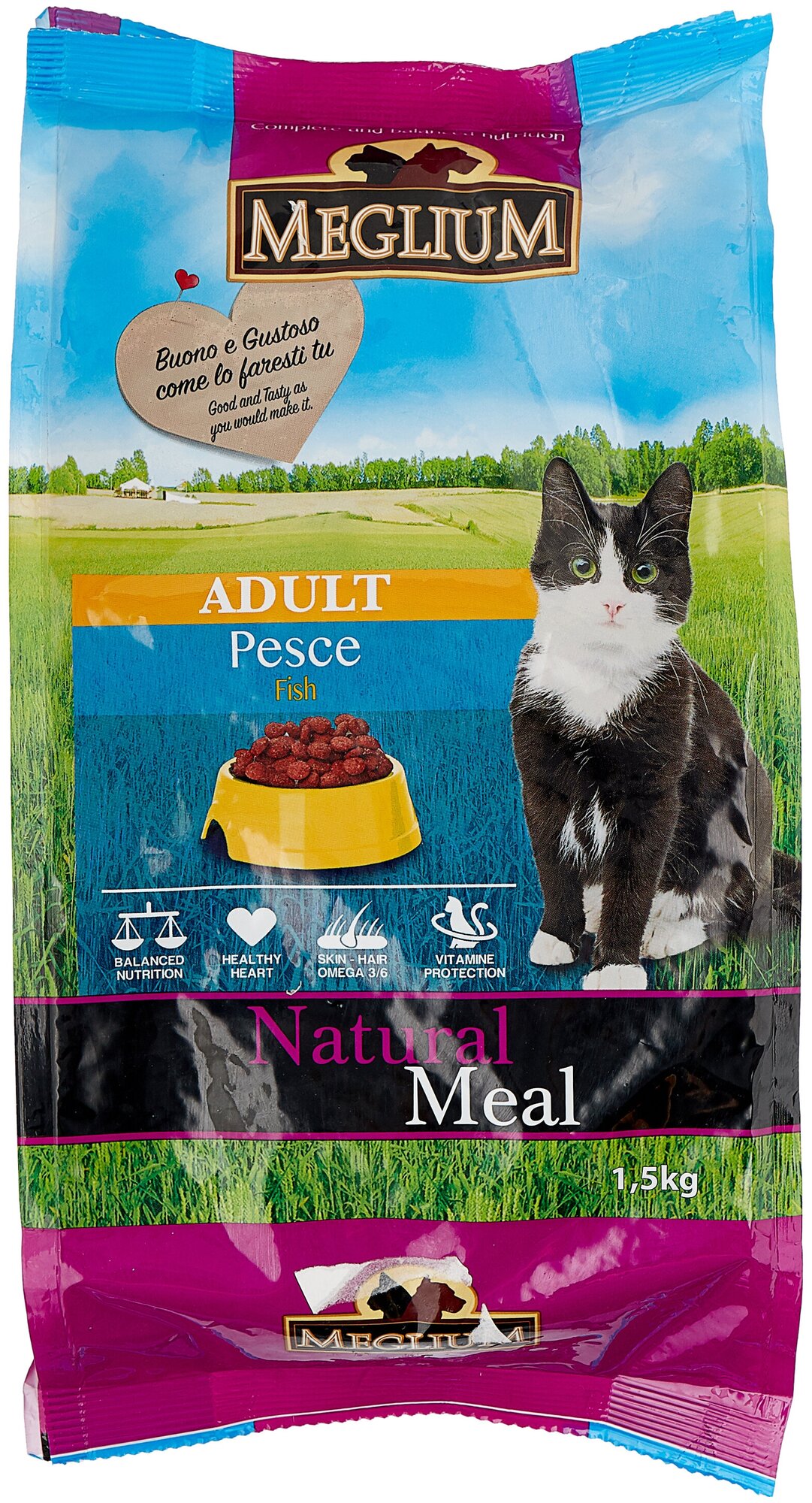 Сухой корм MEGLIUM для кошек с чувствительным пищеварением с рыбой 1,5кг MGS0201 - фотография № 2