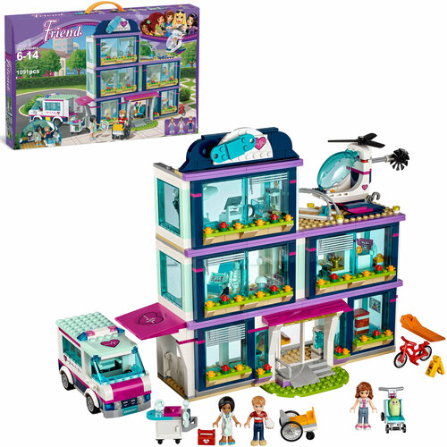 Конструктор «Клиника Хартлейк-Сити» (Friends) / 1091 деталь конструктор lego friends ветеринарная клиника хартлейк сити 258 дет 41446