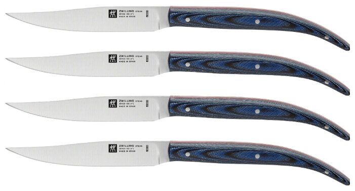 Набор стейковых ножей 4 предмета ZWILLING, с рукояткой из голубой микарты, Zwilling J.A. Henckels (39162-000)