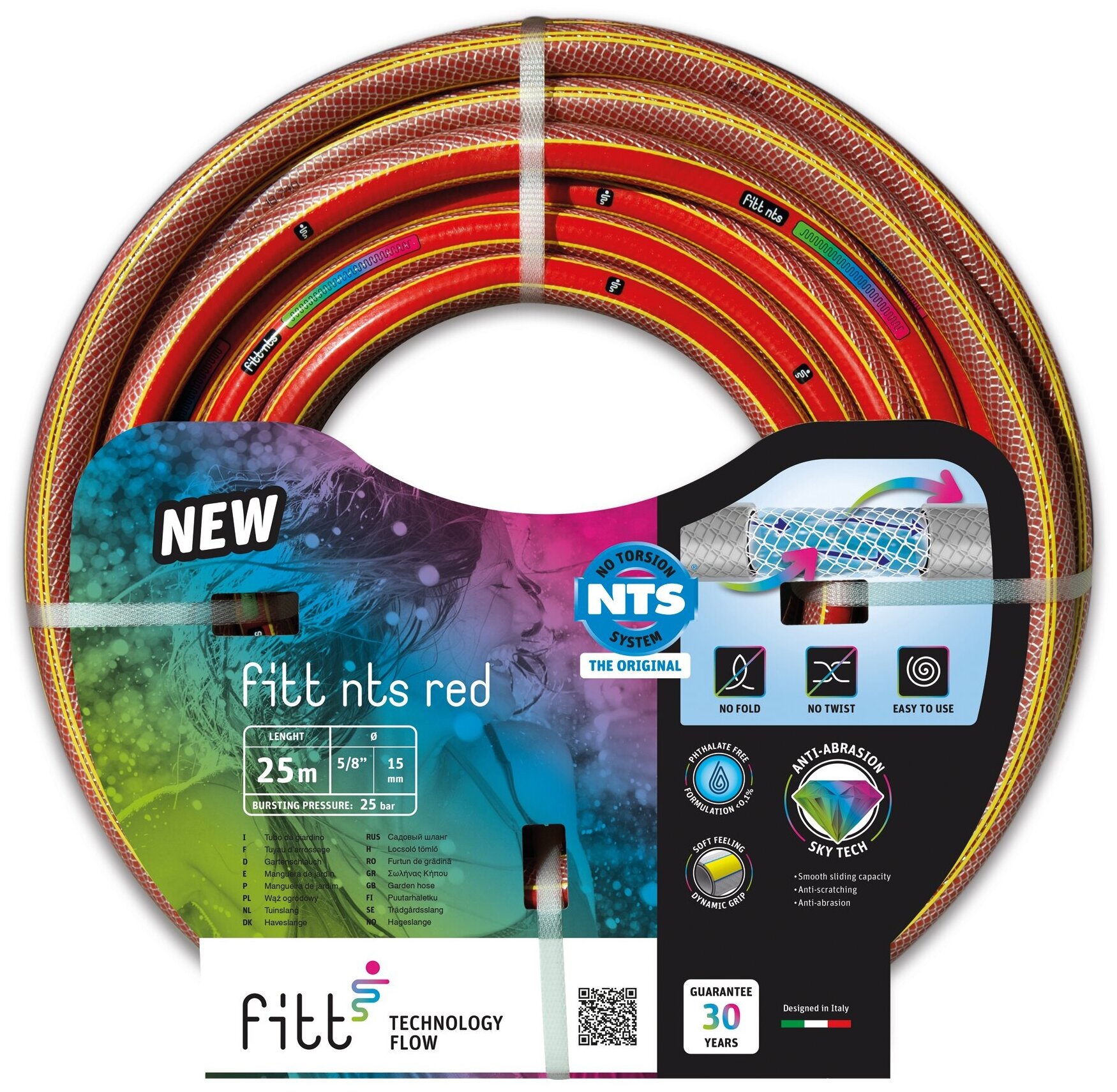 Шланг садовый FITT NTS RED 3/4" 25 м - фото №1