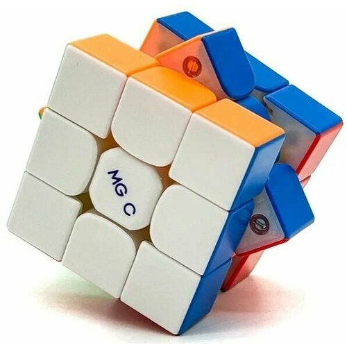 Кубик Рубика YJ 3x3 MGC Evo v2 Цветной пластик скоростной магнитный кубик рубика yj 3x3х3 mgc evo развивающая головоломка цветной пластик