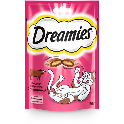 Лакомство для кошек Dreamies Лакомство для кошек Dreamies подушечки, 30 г мясо