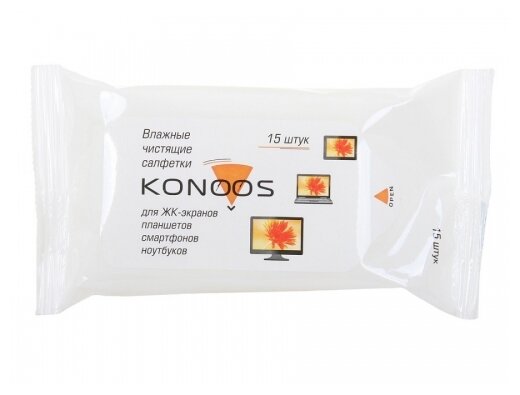 Konoos KSN-15 влажные салфетки 15 шт. для экрана