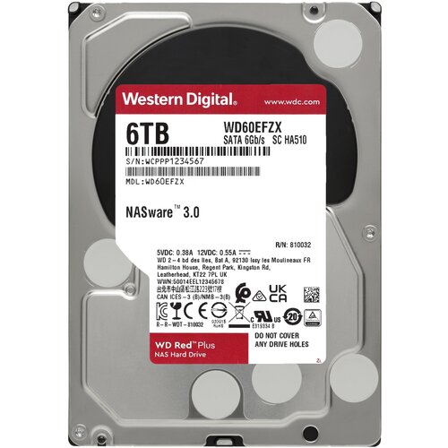 Внутренний HDD Western Digital Red Plus 6 ТБ WD60EFZX 2377700₽